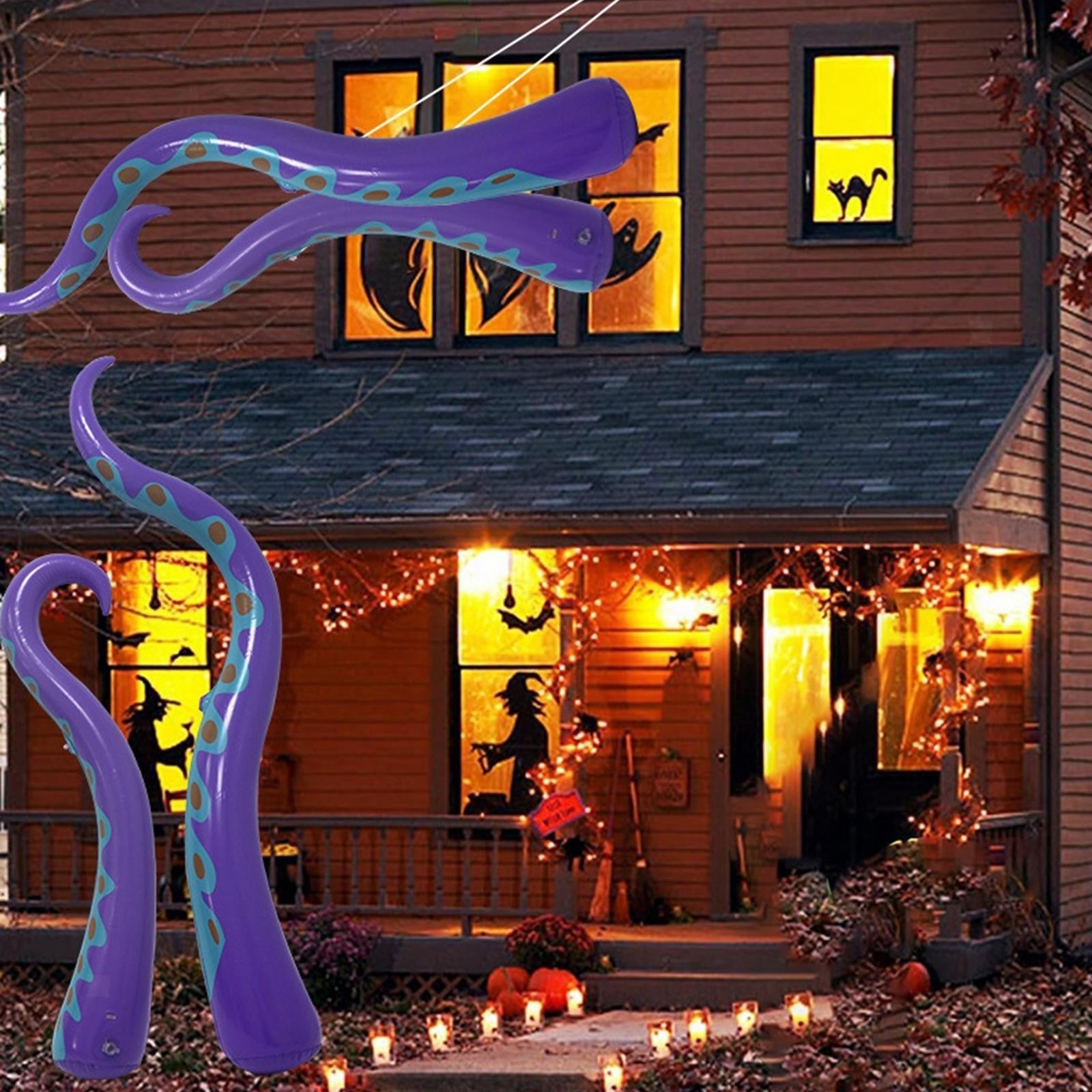 Set of 4 Inflatable Octopus Tentacles for Halloween Window Decoration