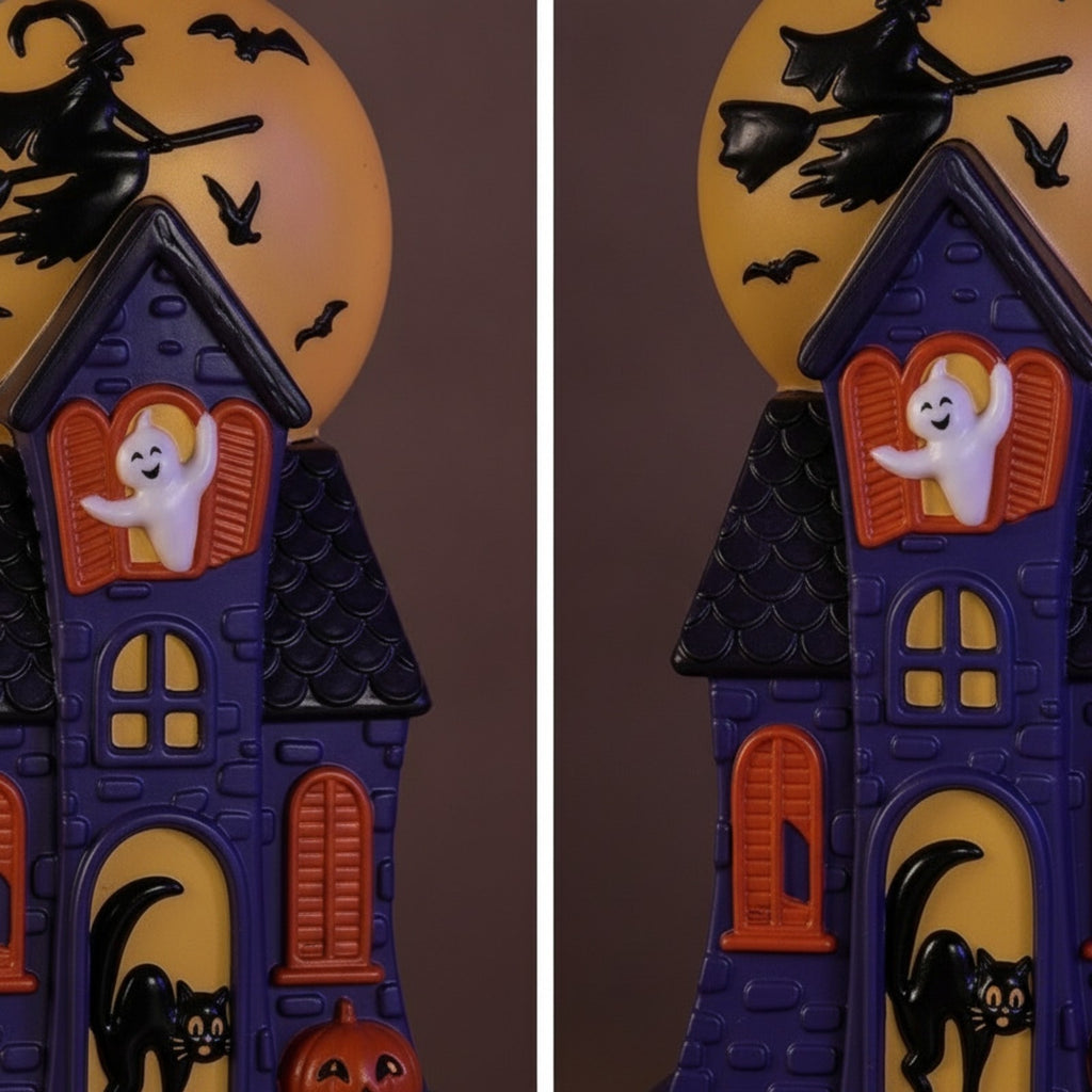 USB Haunted House Blow Mold Light Spooky Figurine Vintage-Style for Mantel,Shelf