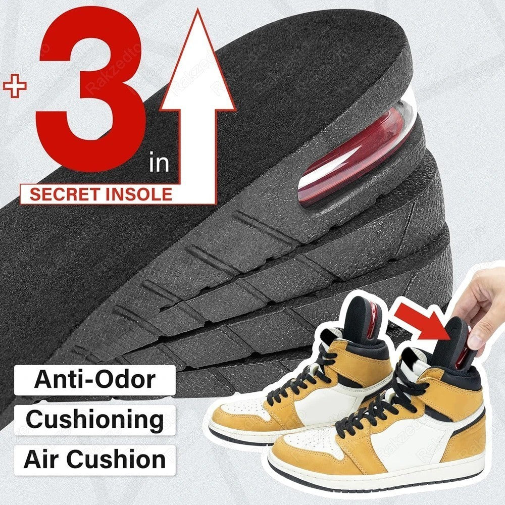 Height Increase Insoles Men Women Invisible Heel Lift Taller Shoe Inserts 2 Pads