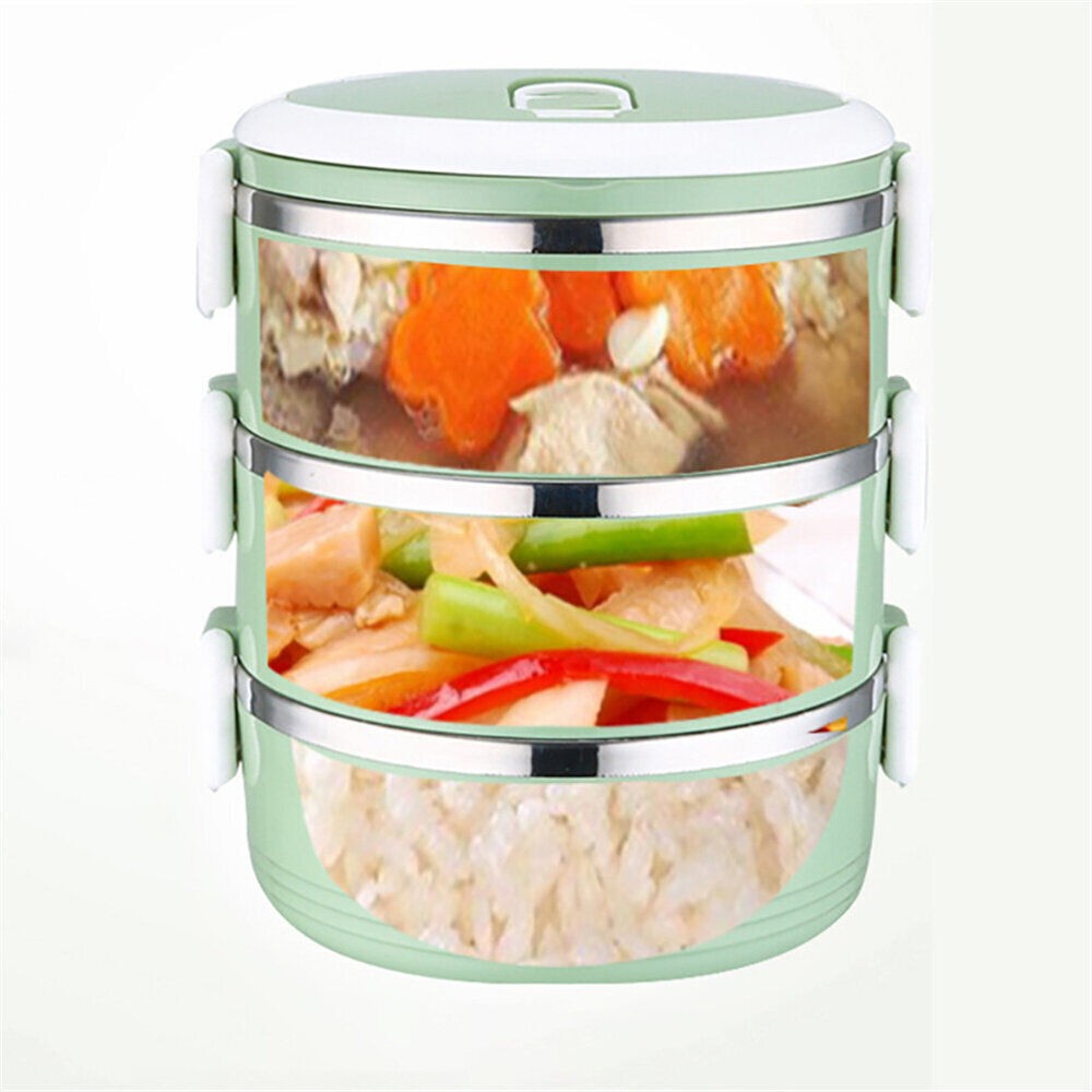 3/4Tier Stainless Steel Insulated Lunch Box Container Thermos Soup and Hot Food