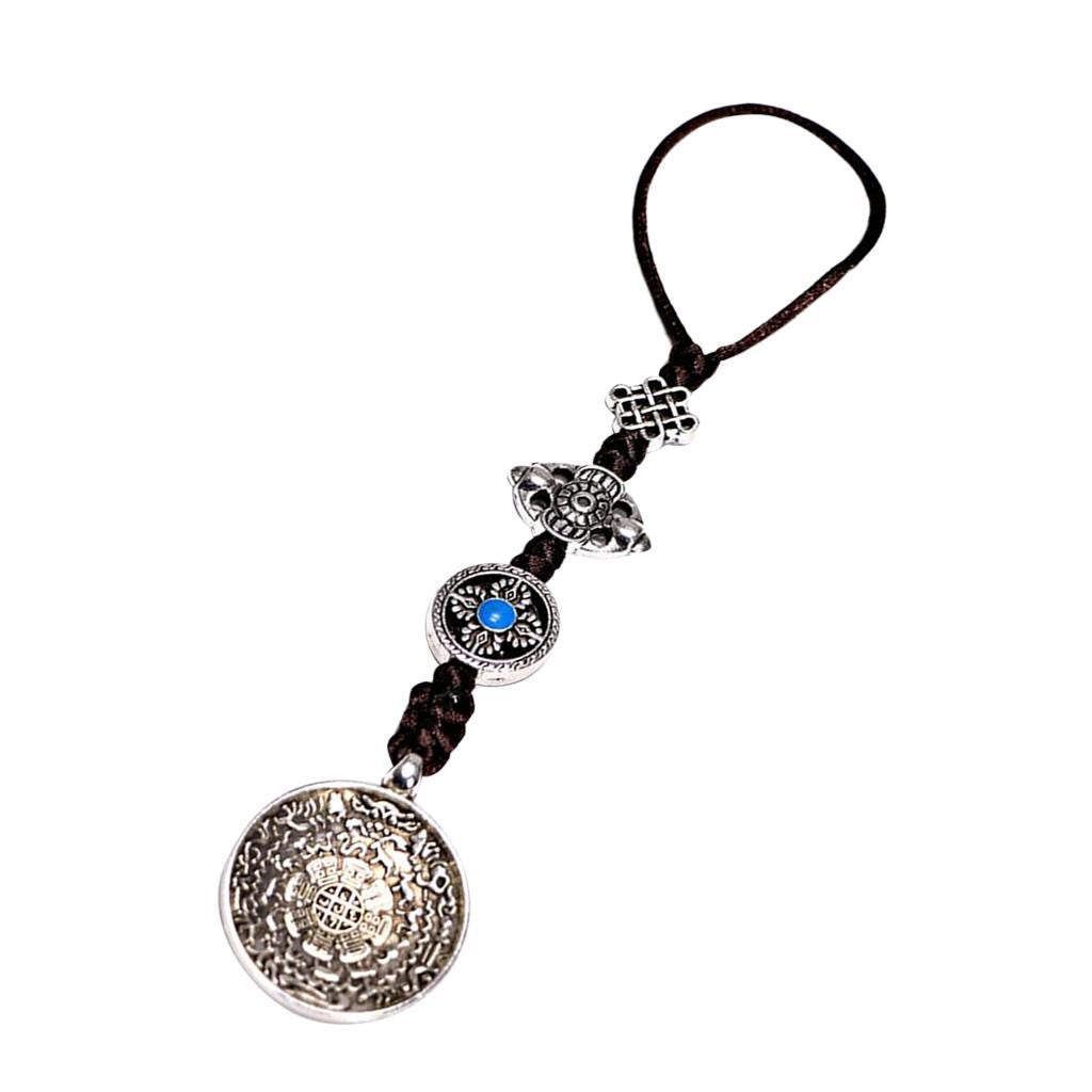 Double Sided Copper Mirror Amulet Pendant Car Hanging for Good Luck