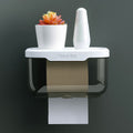 Wall Mounted Toilet Paper Holder Waterproof Tissues Box Shelf Bathroom Organizer