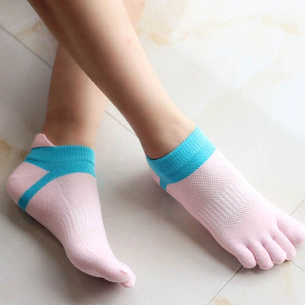 Womens Cotton Toe Socks Pure Sports Five Finger Socks Breathable 1 pairs