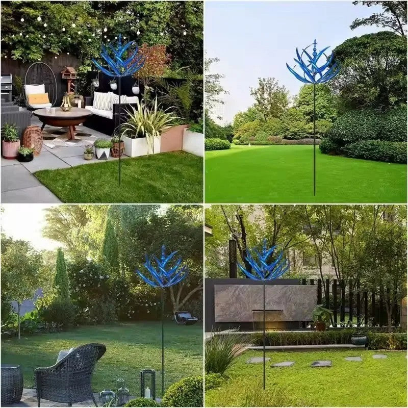 Outdoor Yard Lawn Garden Decor Kinetic Wind Spinner Metal Sculpture with Stake.*