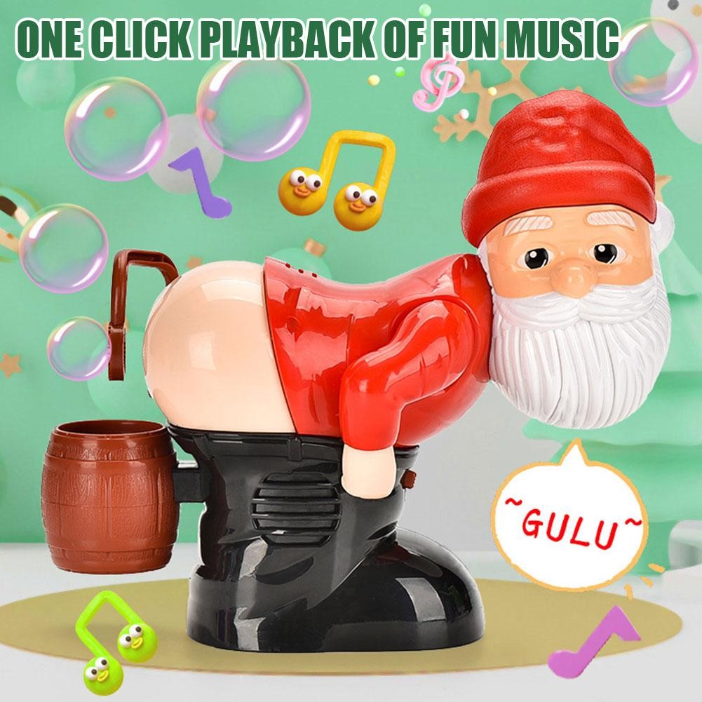 Christmas Bubble Blowing Machine From Santa Claus Butt Funny Props Xmas