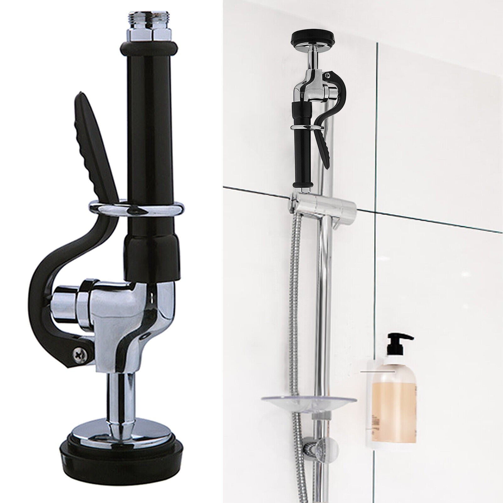 UK Commercial Restaurant Kitchen Pre-Rinse Faucet Tap Sprayer Spray Head Black