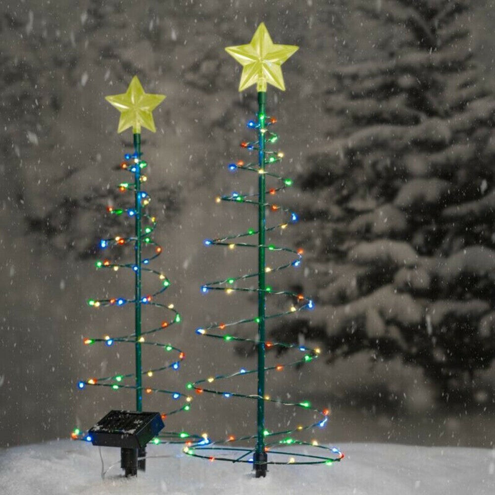 Solar Powered LED Christmas Tree Stake Star Light Outdoor Yard Garden Pathway
