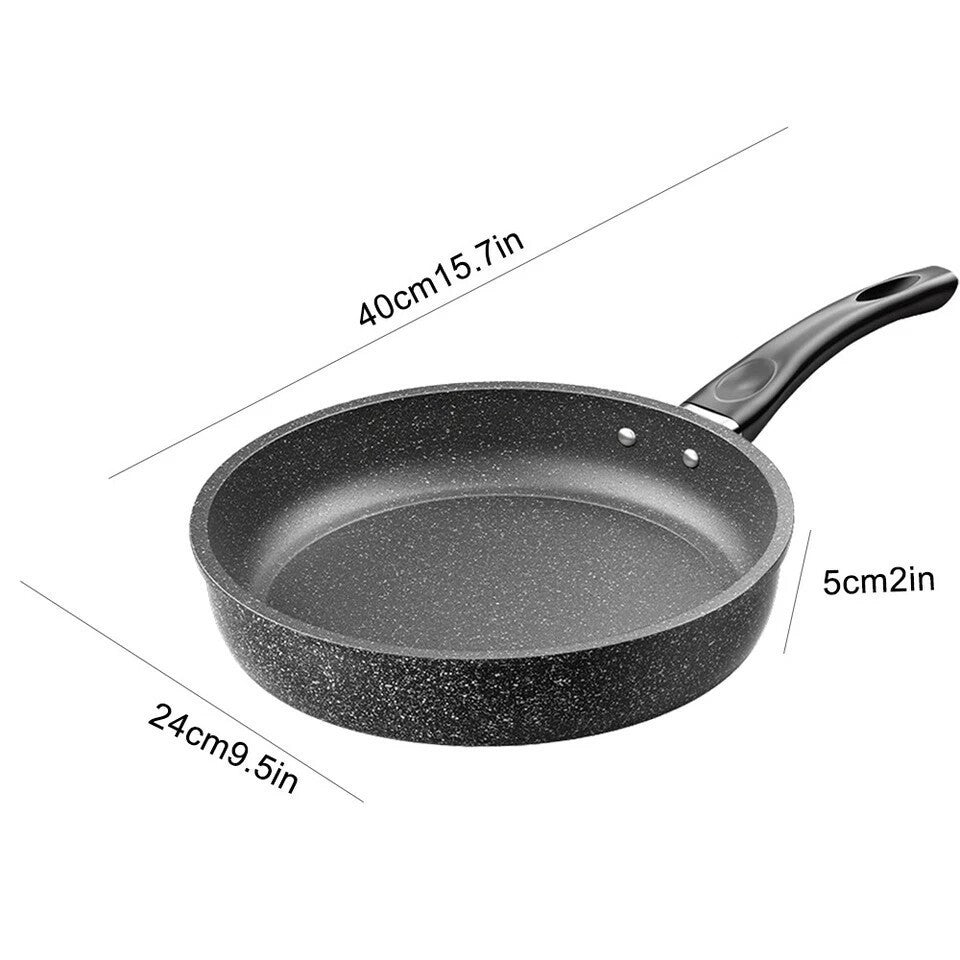Non Stick Induction Frying Pan Ceramic Granite Marble Coated Pan Gas Electric UK