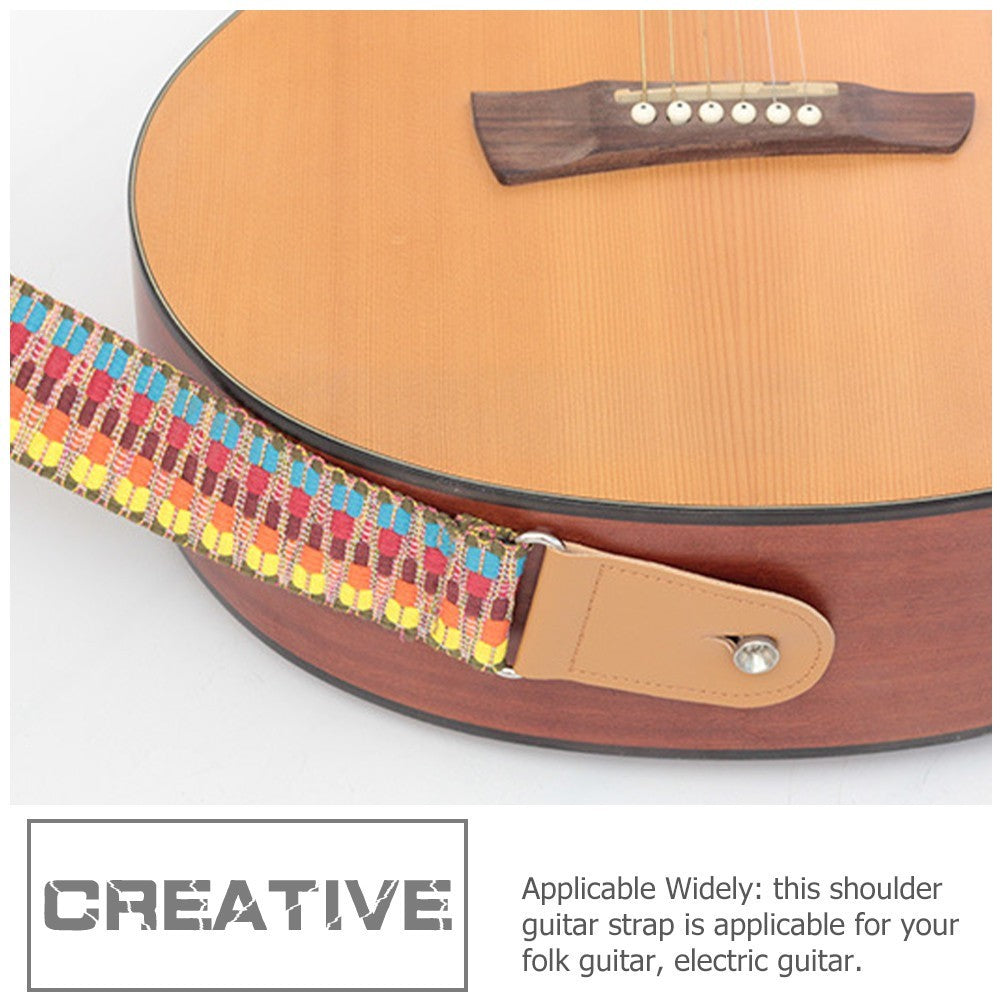 Wear-resistant Guitar Strap Adjustable Guitar Belt Bohemian Style Bass Guitar