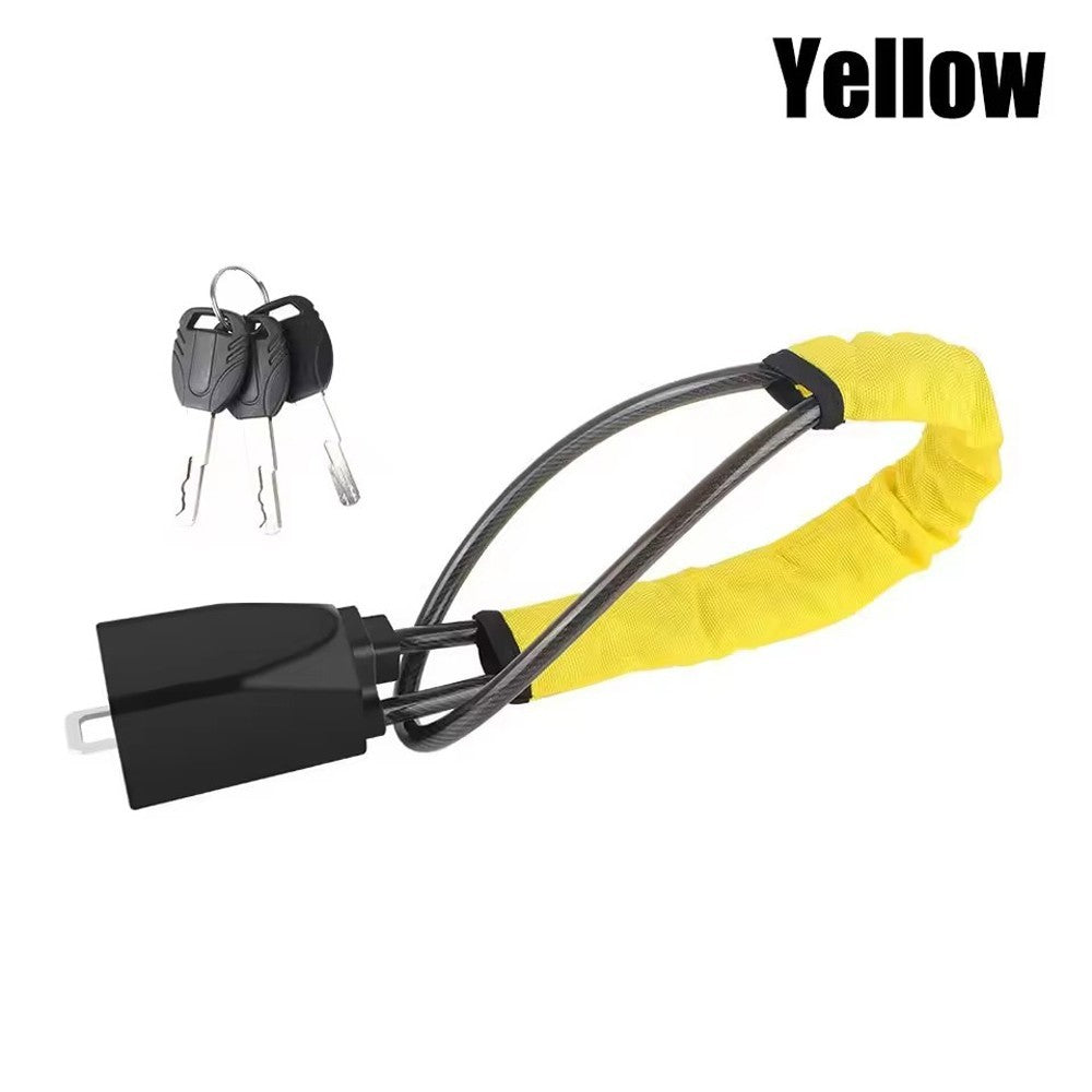 Seat Belt Lock Steering Wheel Lock Car Security Anti Theft Device Steel & 3Keys