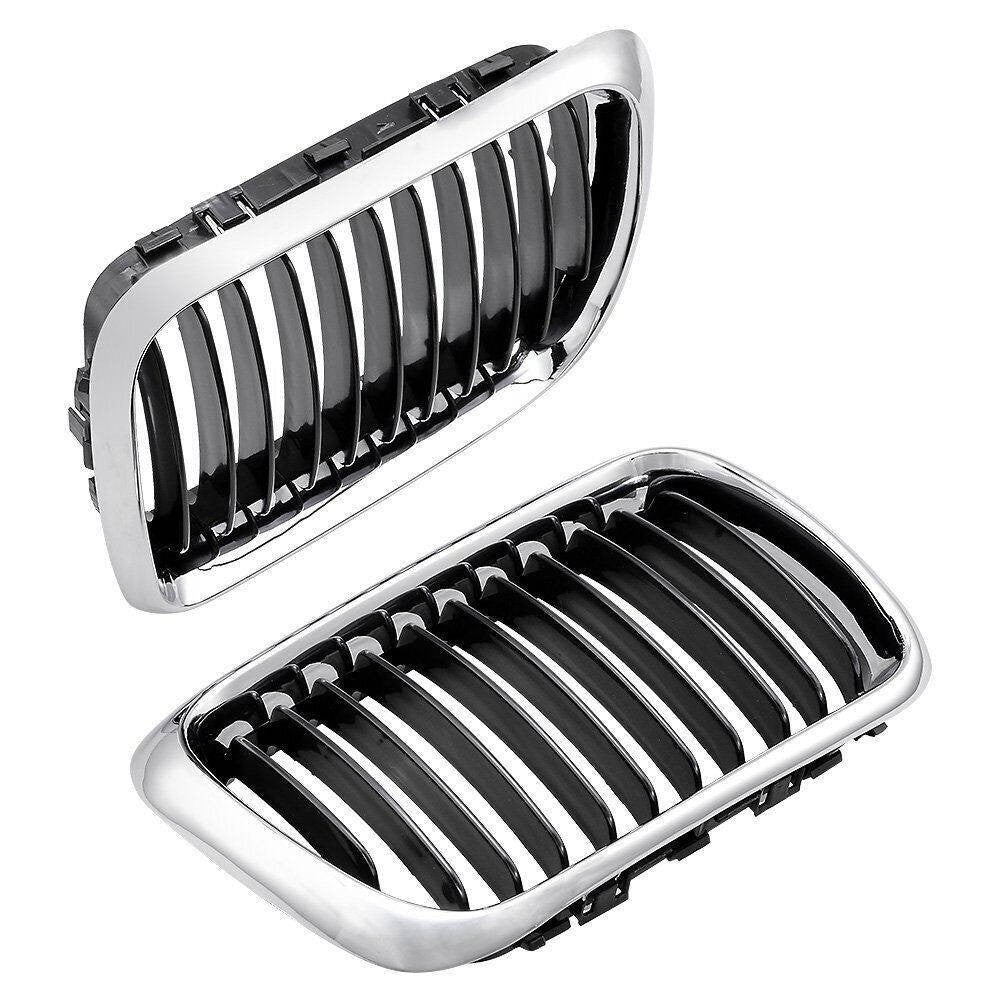 Chrome+Gloss Black Single Front Kidney Grilles For BMW 3 Series E36 M3 1997-1999