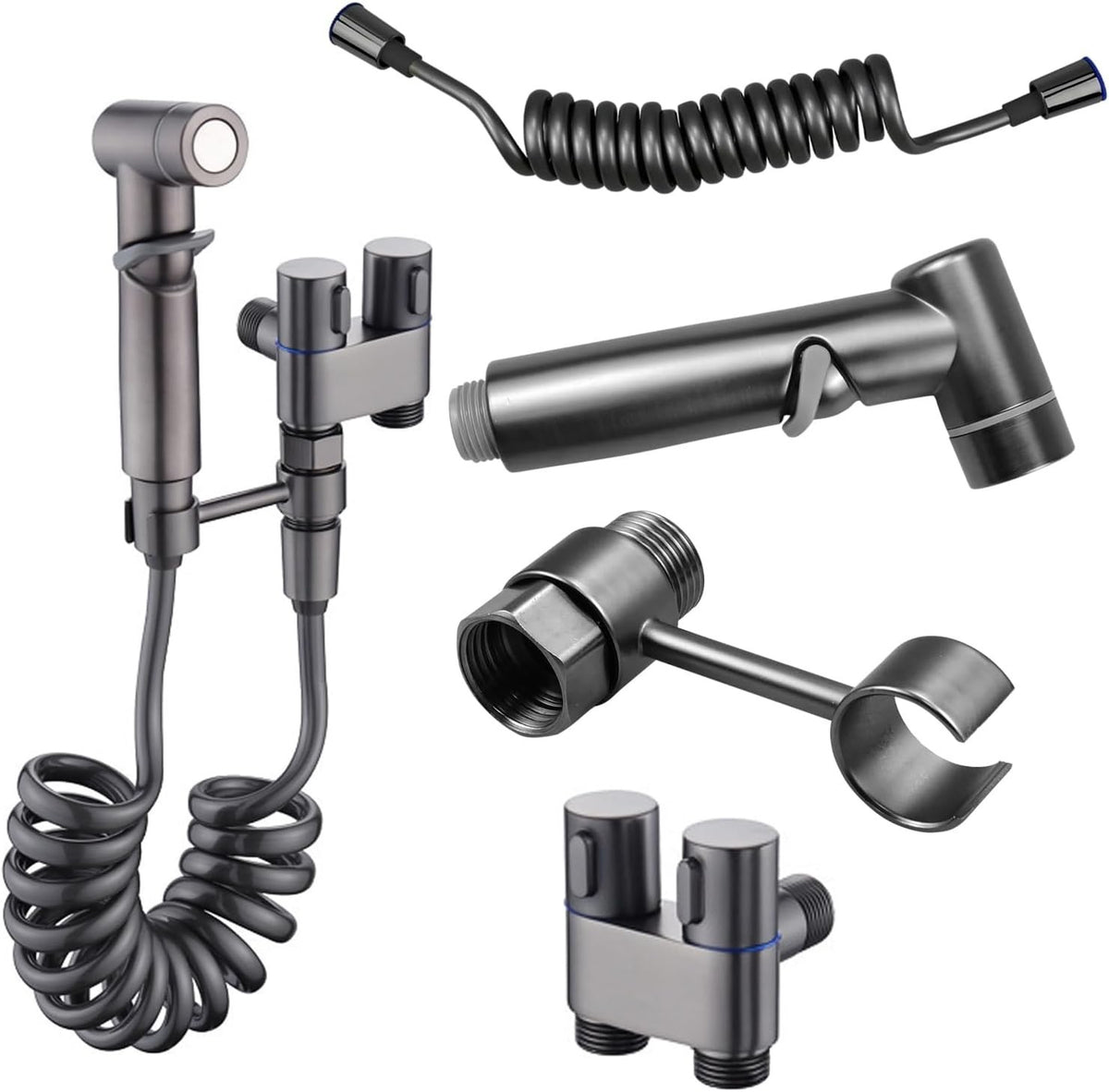 Toilet Bidet Sprayer Set 2m Hose Handheld Spray Gun High Pressure Bathroom Kit