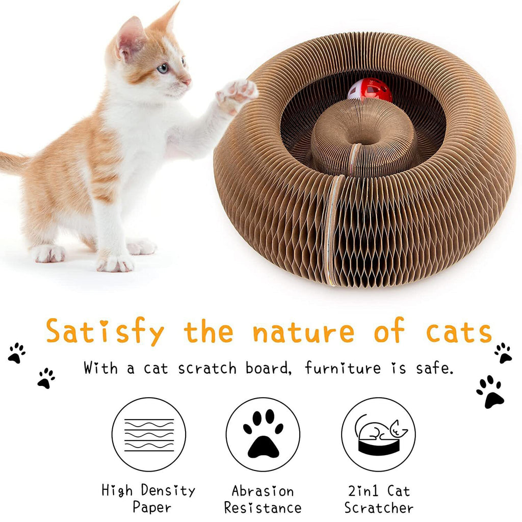 Kitty Kurlz Cat Toy Cat Accordion Magic Organ Cat Scratching Board Cat Toy Ball