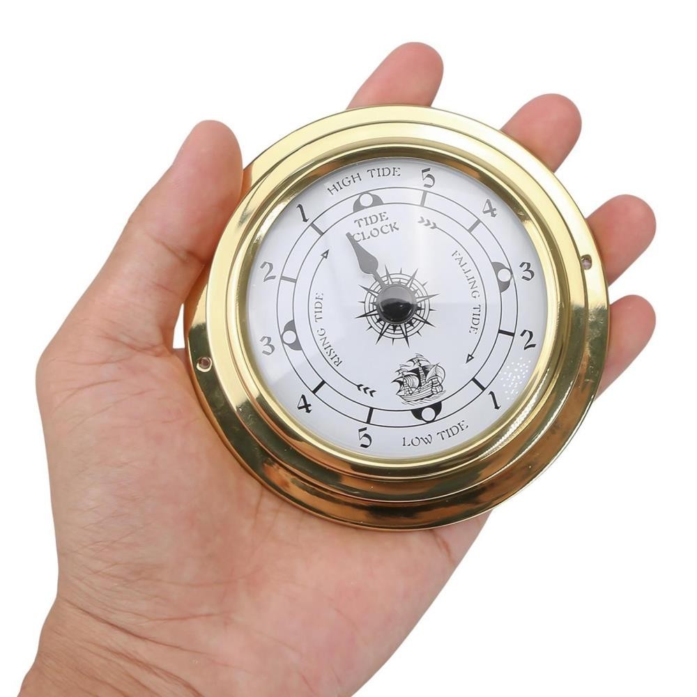 98mm Brass Case Tide Clock Wall Hanging Nautical Boat Clock for Yacht