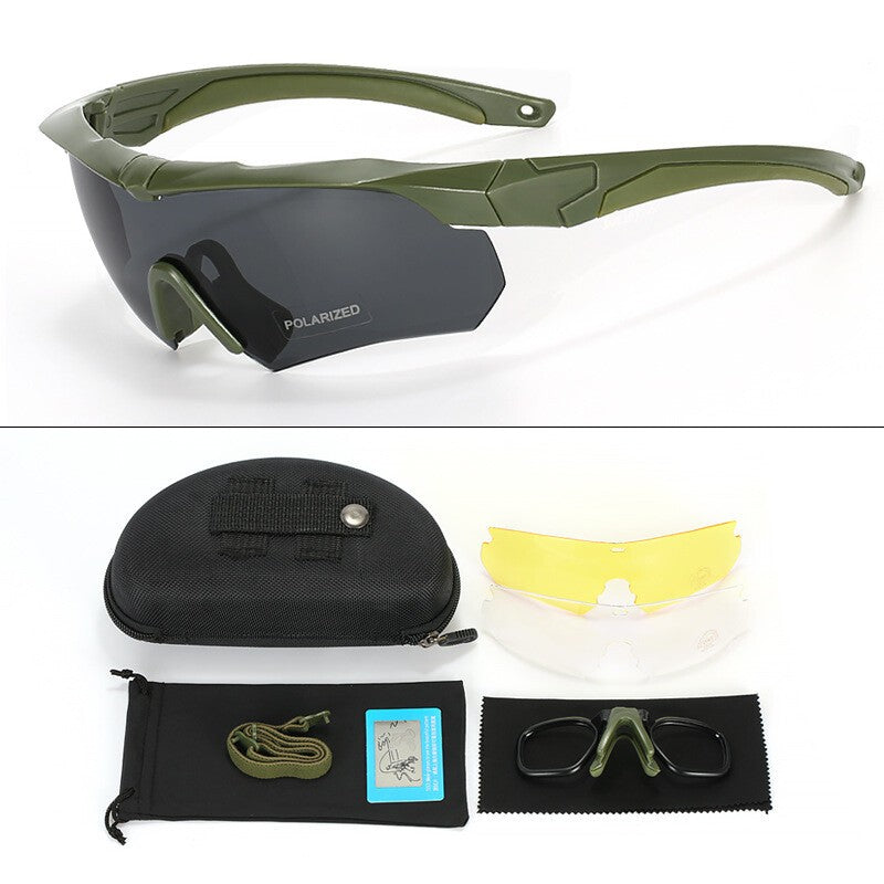 Tactical Shooting Sunglasses Set 3 Interchangeable Lenses Safety Glasses Eyewear