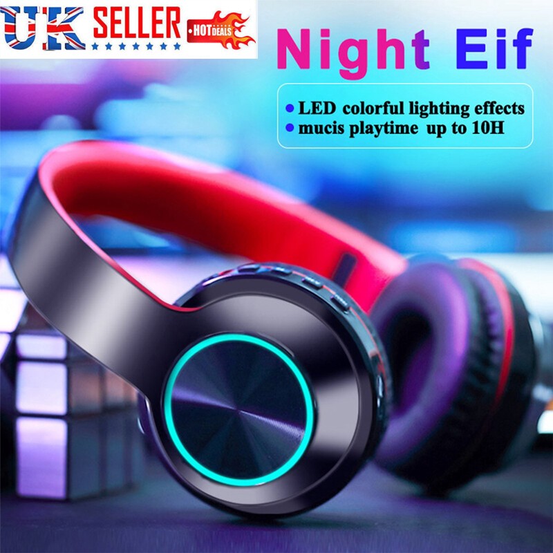Wireless Bluetooth 5.1 Headphones Noise Cancelling Over-Ear Stereo Earphones UK~