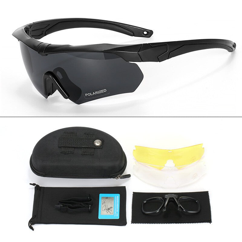 Tactical Shooting Sunglasses Set 3 Interchangeable Lenses Safety Glasses Eyewear