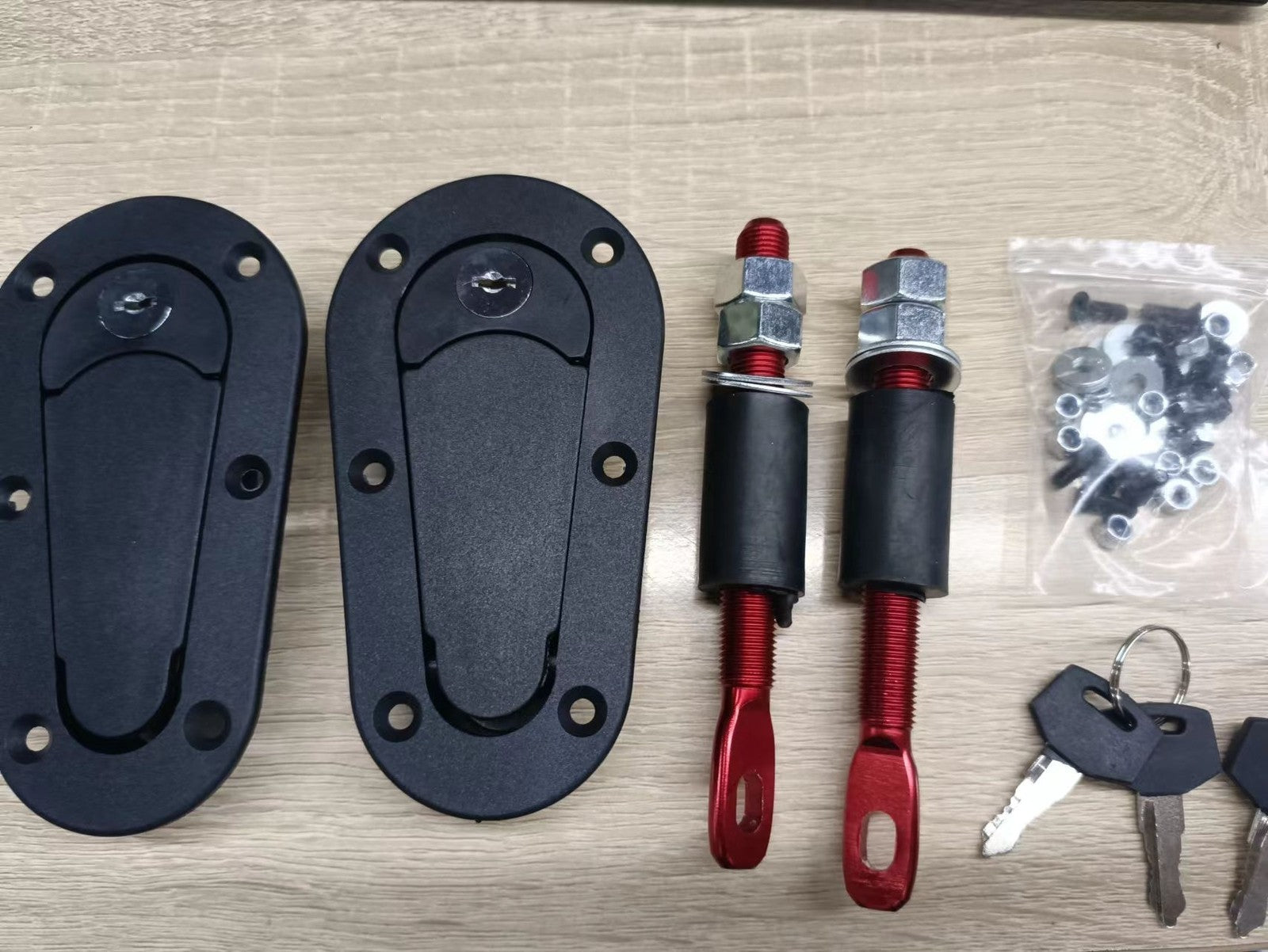 Quick Release Bonnet Pins Lock Kit Black Universal Fit Racing Car Security Latch