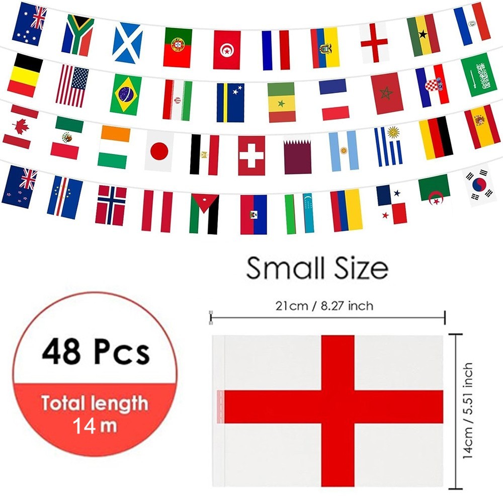 1 Pack World Flag Bunting for World Cup Party Decorations 2026, 48 Teams Flags