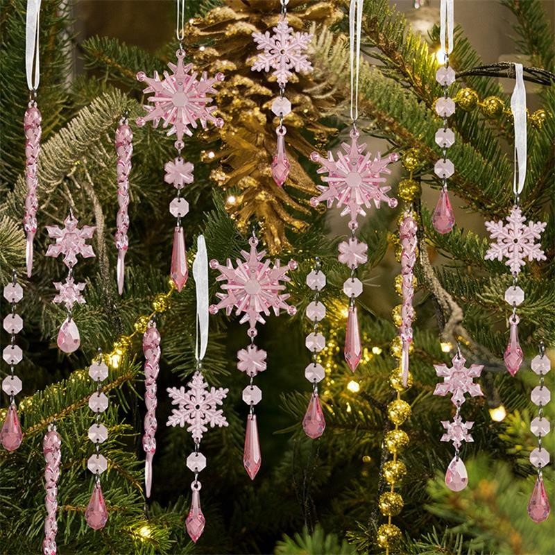 18 Pcs Christmas Tree Icicle Ornaments Clear Acrylic Icicle Christmas Decoration