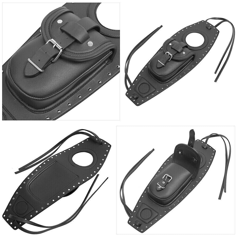 Fuel Gas Tank Pouch Bag Tank Pad Cover For Harley Sportster XL883 XL1200 Black