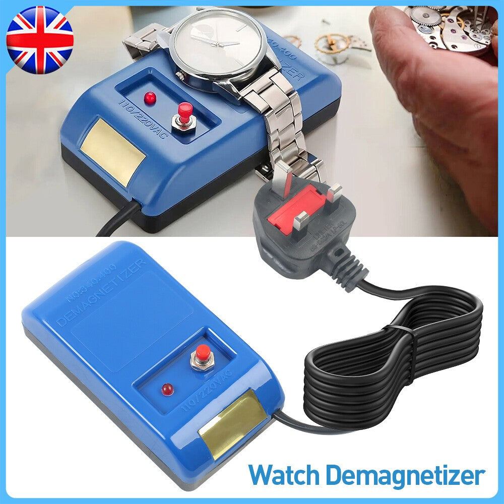 Blue Watch Demagnetizer 120x65mm 110/220V Watch Jewelry Demagnetization UK