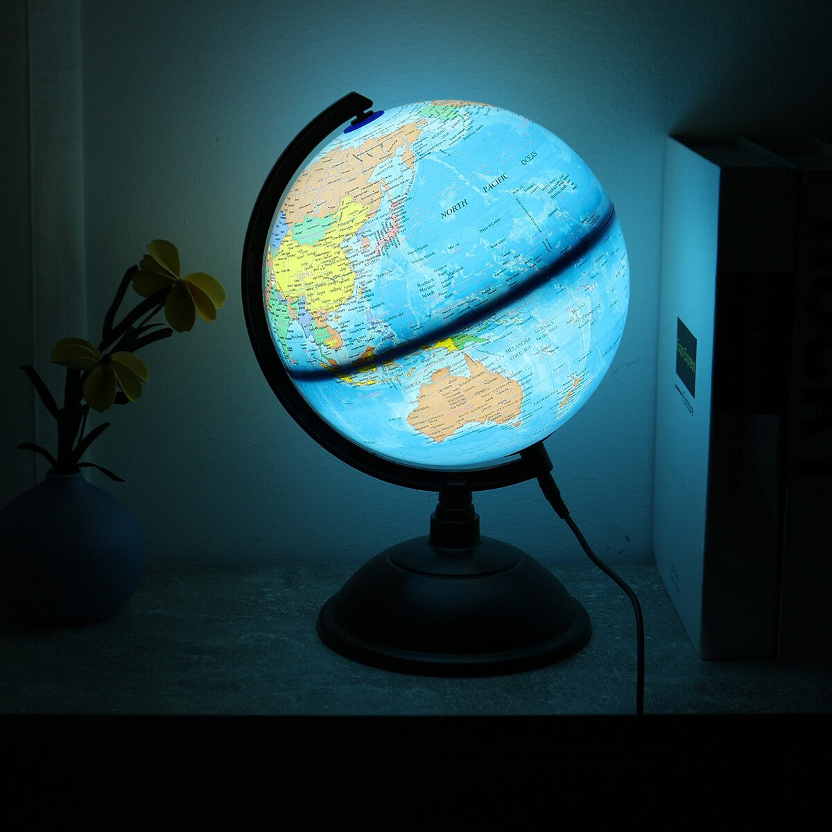 Illuminated Globe Learning Rotating World Globe LED Light Decoration Gift W/USB