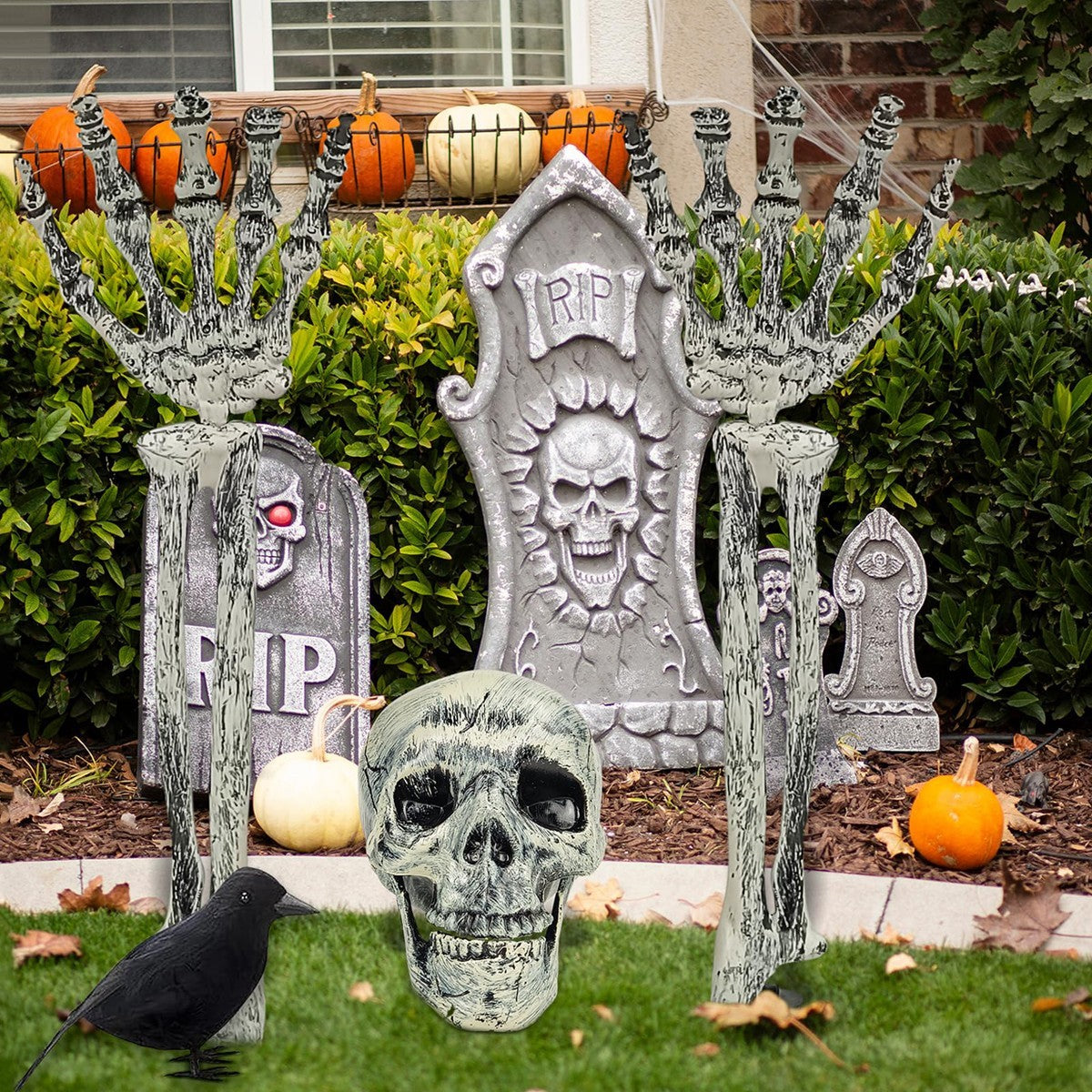 Realistic Skeleton Stakes Halloween Decorations Scary Skeleton for Lawn Garden