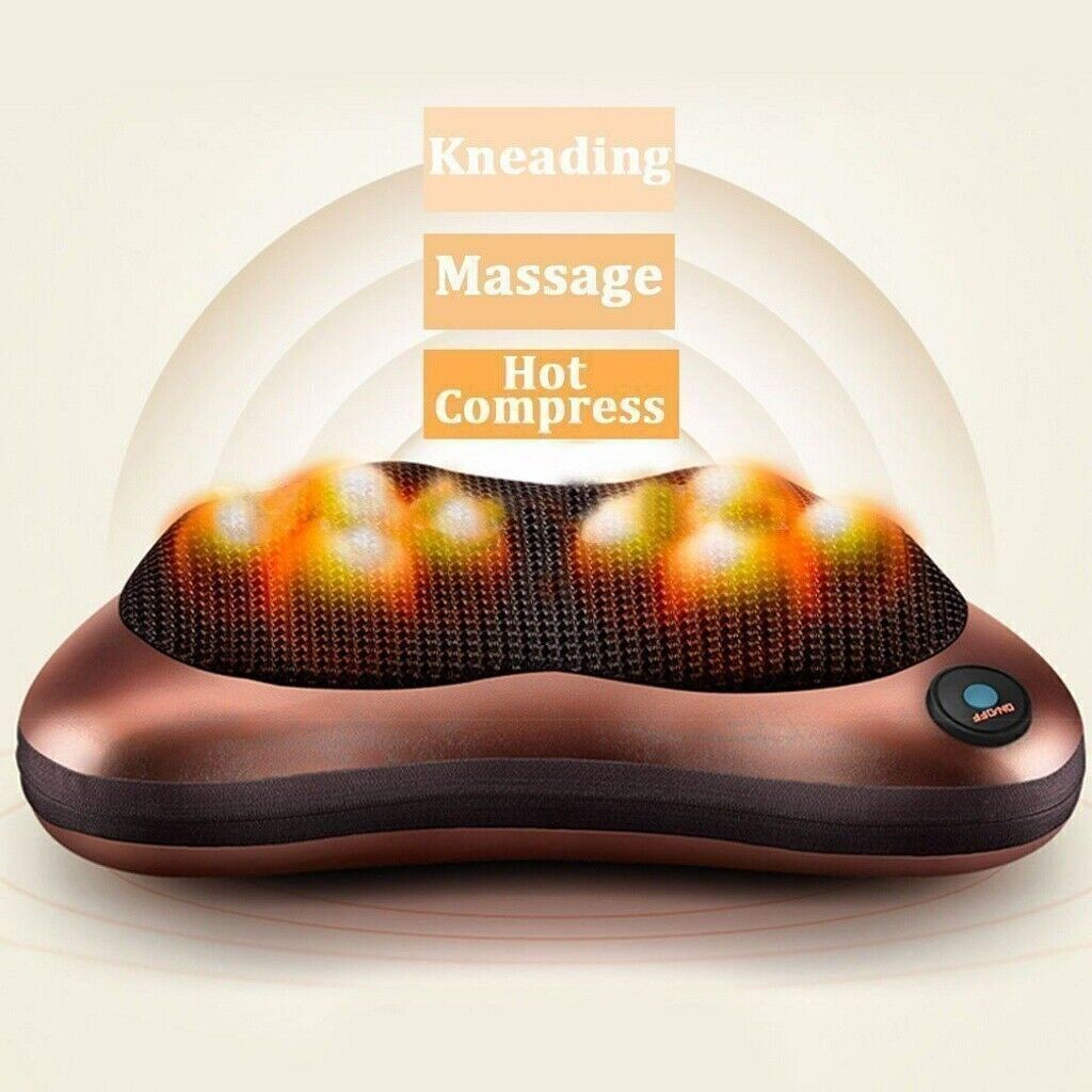 8 Kneading Electric Massagers Pillow Shiatsu Neck Back Cushion Lumbar Home Car