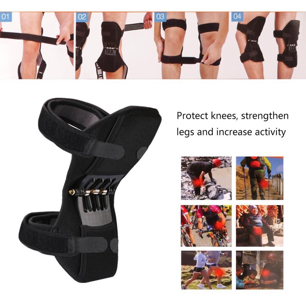 1Pc Knee Stabilizer Pad Spring Force Protection  Booster Leg Power Brace Support