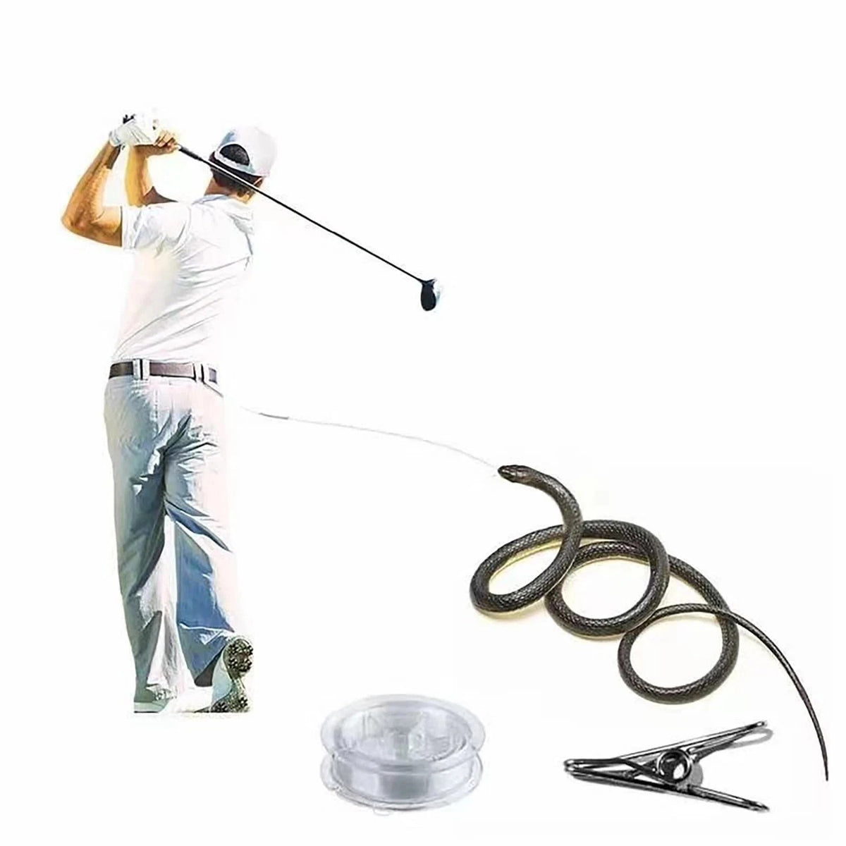Fake Rubber Snake Prank Toy with String Clip On Realistic Joke Gift Funny UK