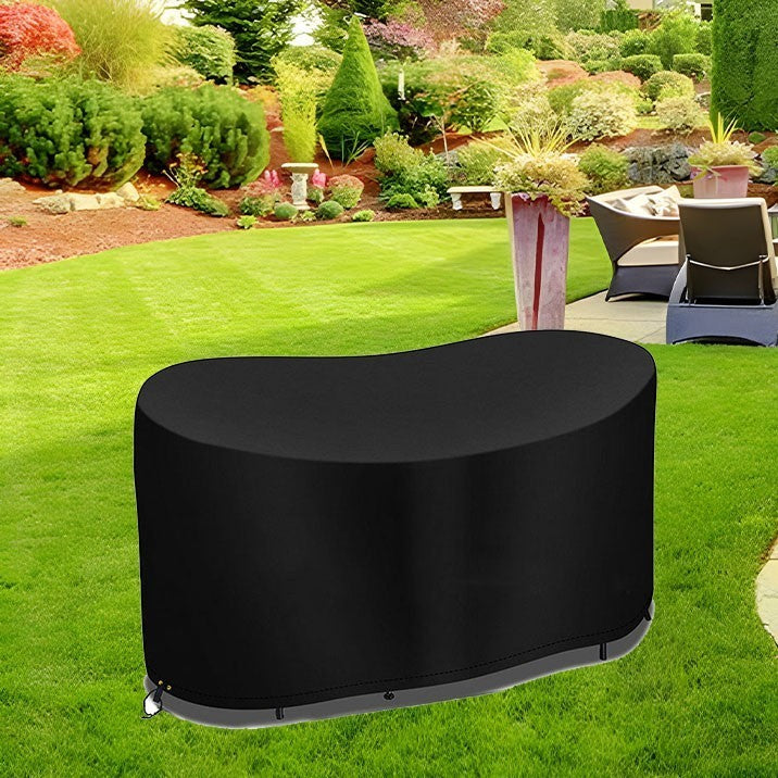 Waterproof 210D Black Oval Table Cover for Outdoor Use and Maintenance