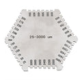 High-Precision Hexagon Wet Film Comb  (25-3000 um)- Paint Thickness Gauge -