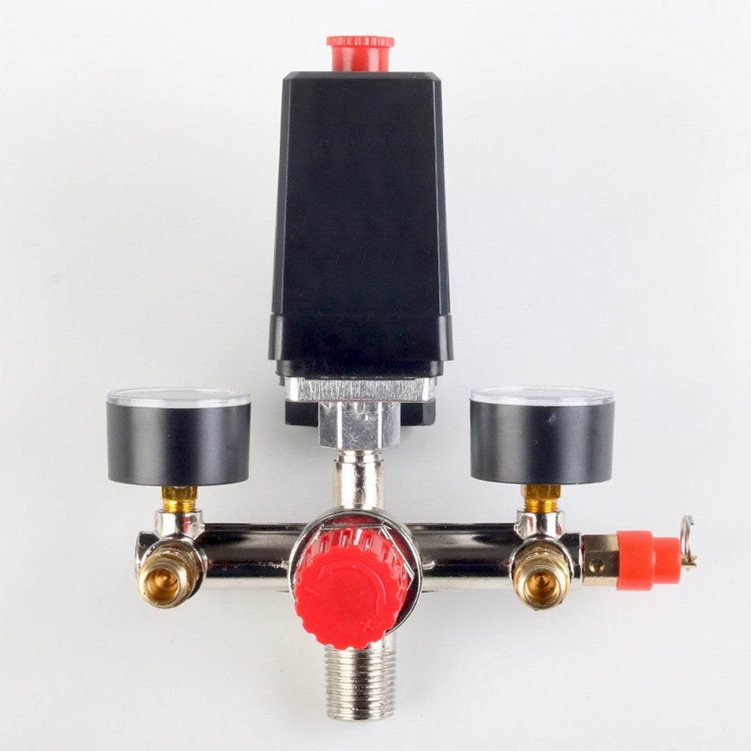 230V Pressure Switch Air Valve Manifold Compressor Control Regulator Gauges Tool
