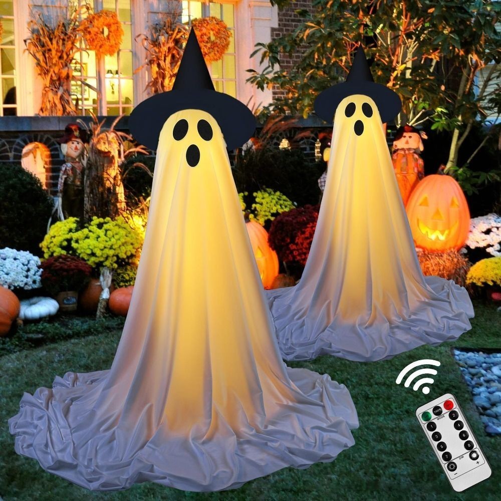 Light Up Ghost Halloween LED Light Outdoor Decor Party Home Hanging Decor