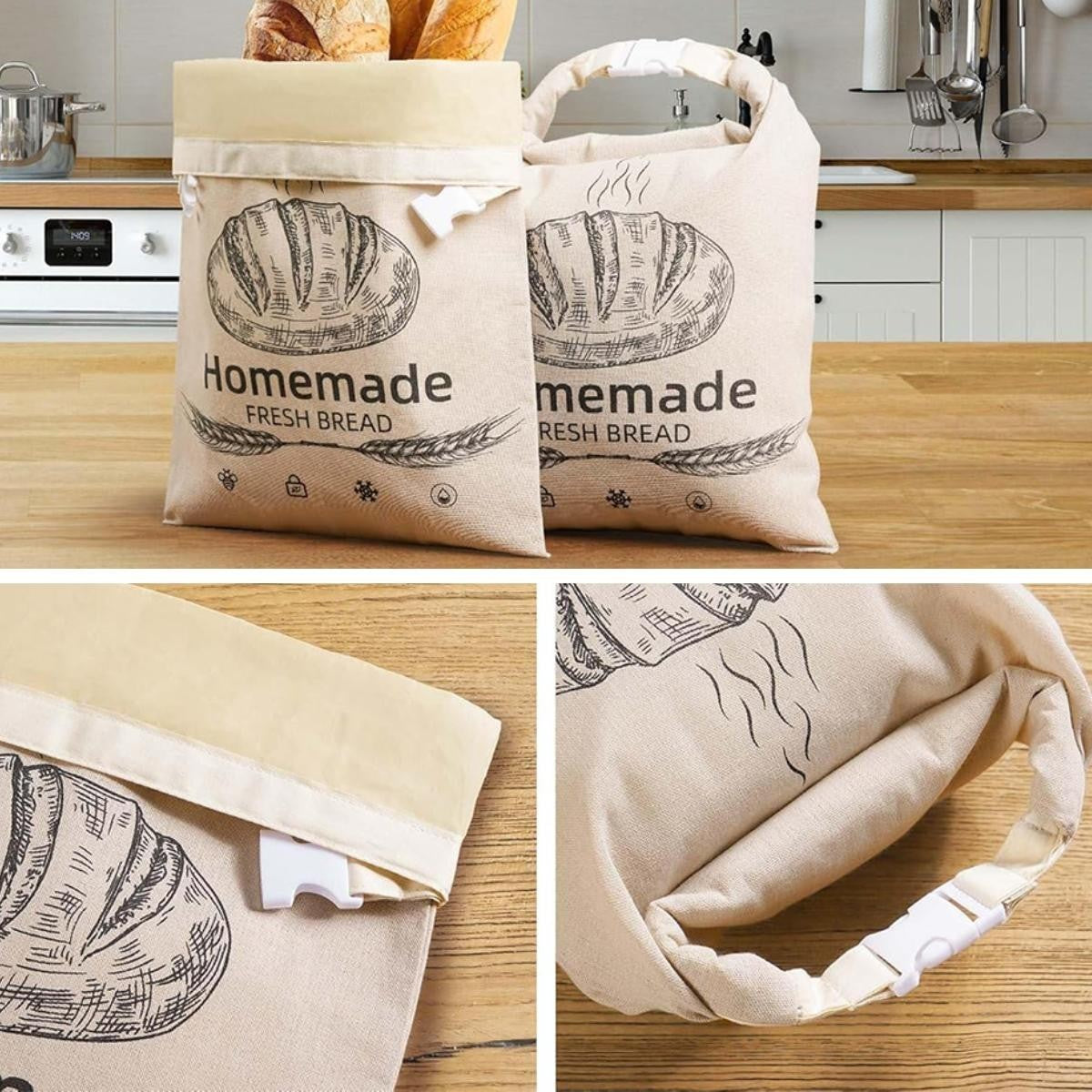 Reusable Beeswax Bread Bag for Homemade Bread – Toaster Safe Food Storage Bag