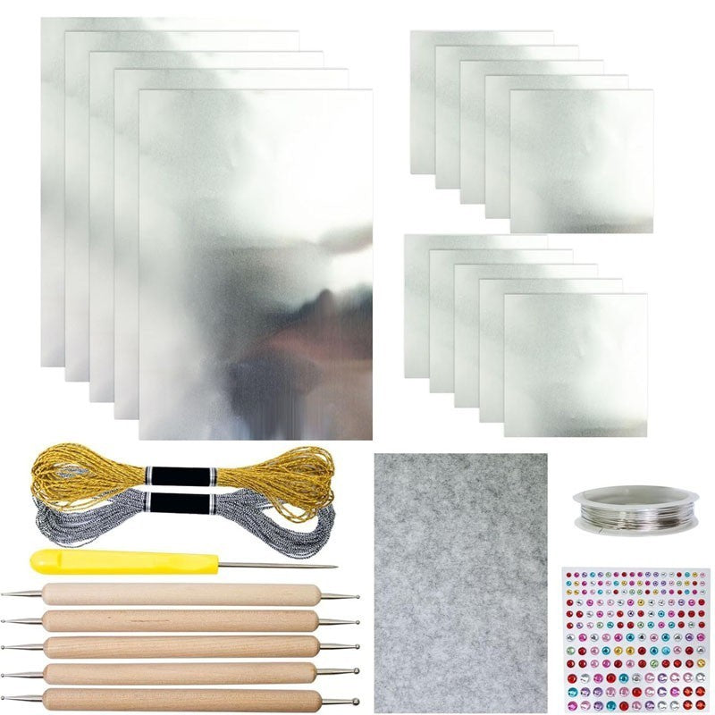 Aluminum Foil Craft - Decorative Foil Embossing Kit | Shiny Gold Glitter Effect