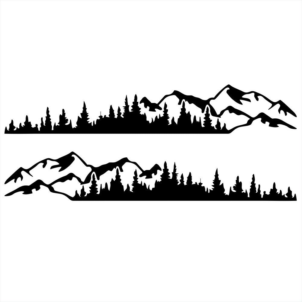 Tree Mountain Forest Vinyl Decal Stickers For Car SUV Truck Side Body 190x32cm