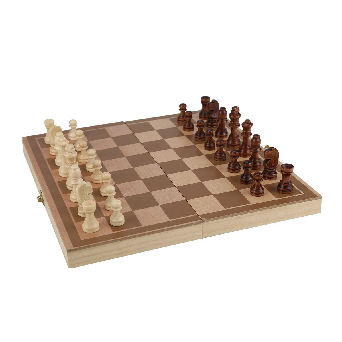 Wooden Folding Chess Board Set – Magnetic Large Chess Pieces, Family Toy Game
