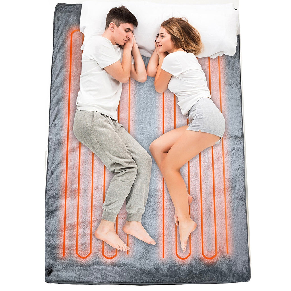 ′72W Heated Auto Blanket Flannel Electric Auto Blanket 12V Camping Electric
