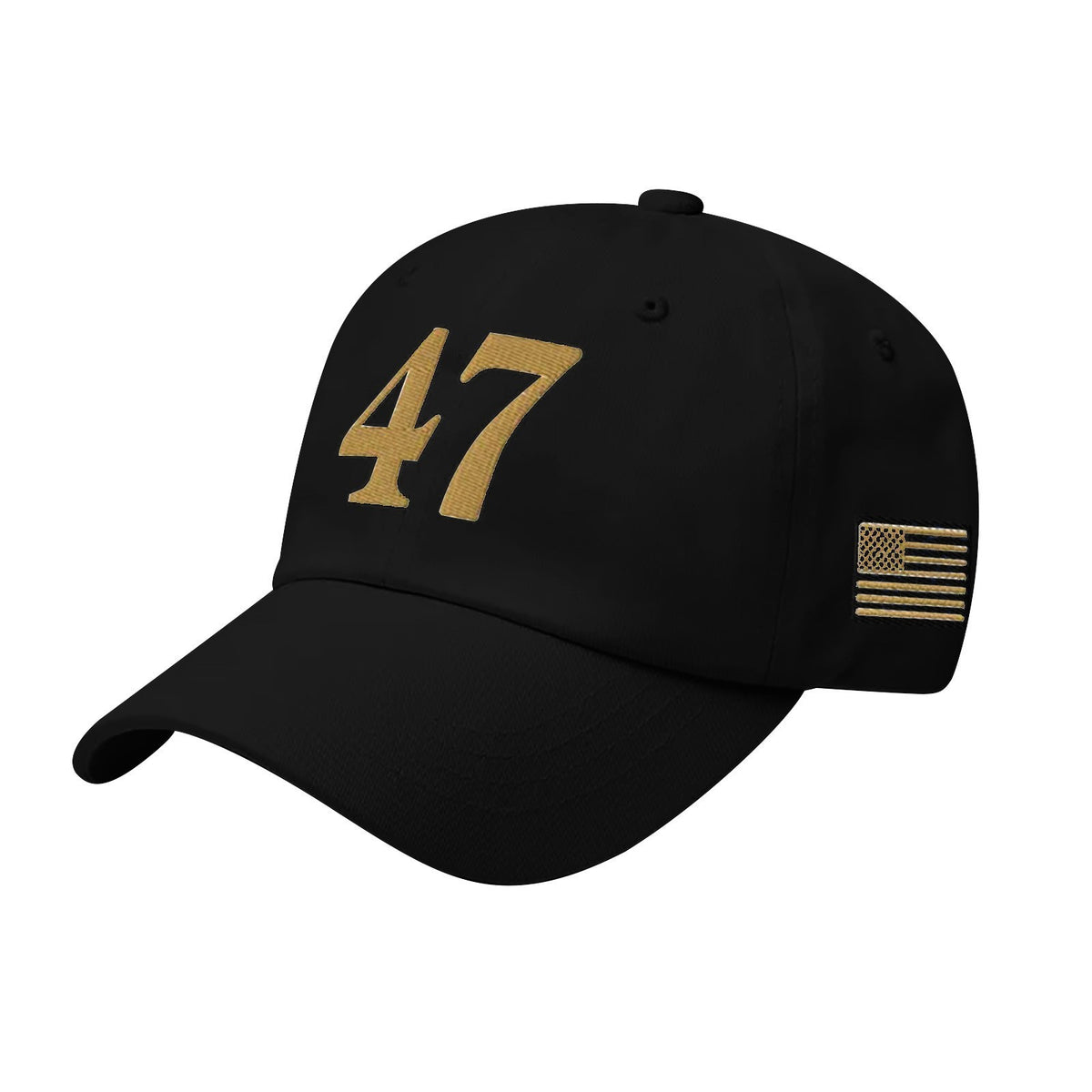 47 Hat Charlie Kirk Gold Embroidered Low Profile Adjustable Hat Republican Cap