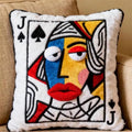 Adorable Plush Embroidered Poker JQK (Jack,Queen,King) Cushion - Soft Bed Pillow