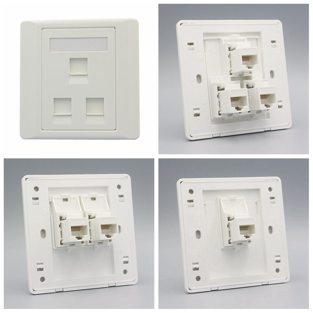 CAT.6 Ethernet Network Wall Faceplate RJ45 Outlet Socket Panel Computer UK