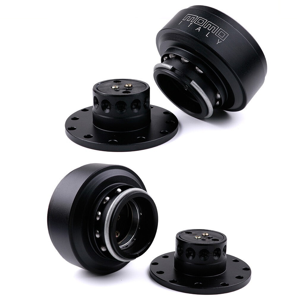 MOMO Black Steering Wheel Quick Release Hub Adapter Snap Boss Kit UK