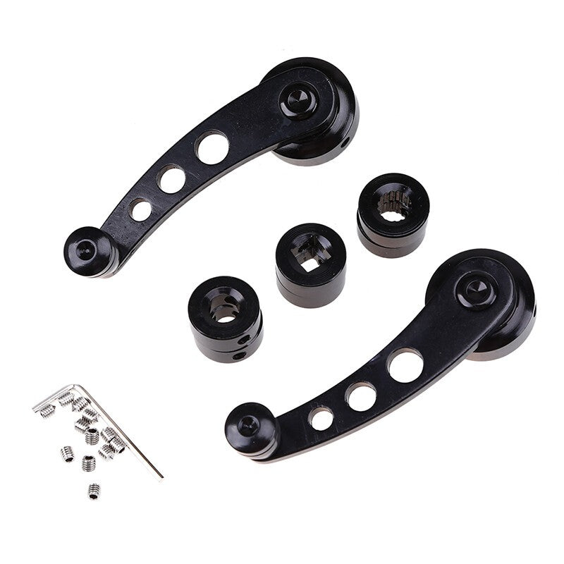 Pair Universal Black Car Truck Window/Door/Winder Riser Crank Handle Riser Alloy