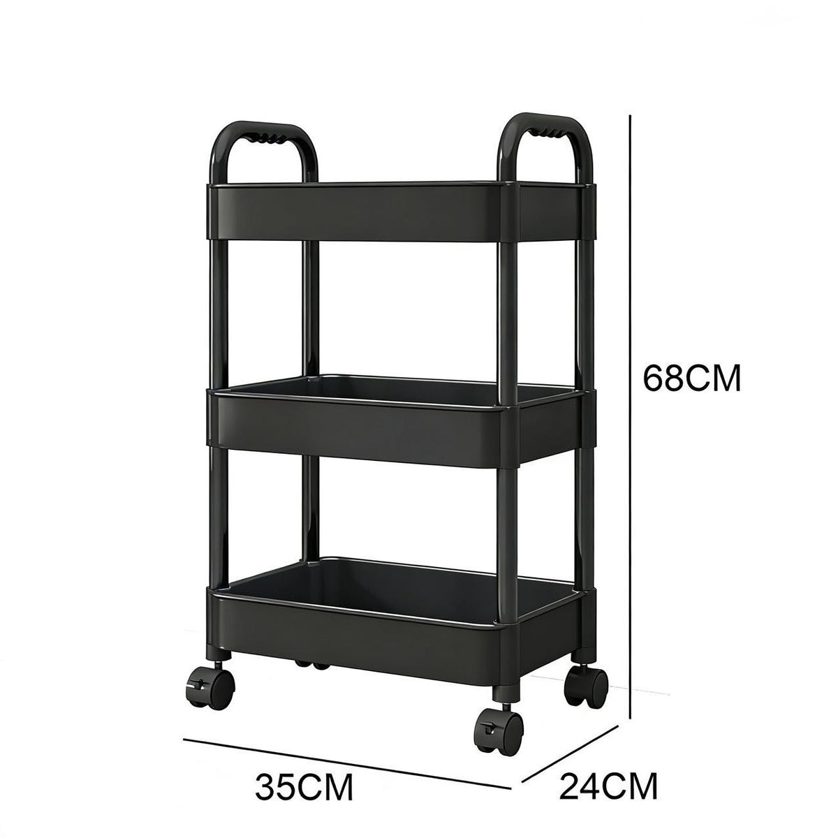 3 Tier Storage Trolley Cart on Wheels Kitchen Bathroom Laundry Narrow Space Rack