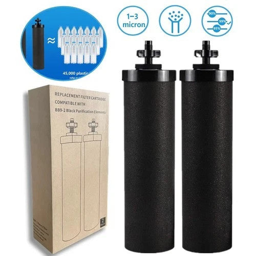 Black Berkey BB9-2 Purification Elements Replacement Water Filter Set of 2 UK