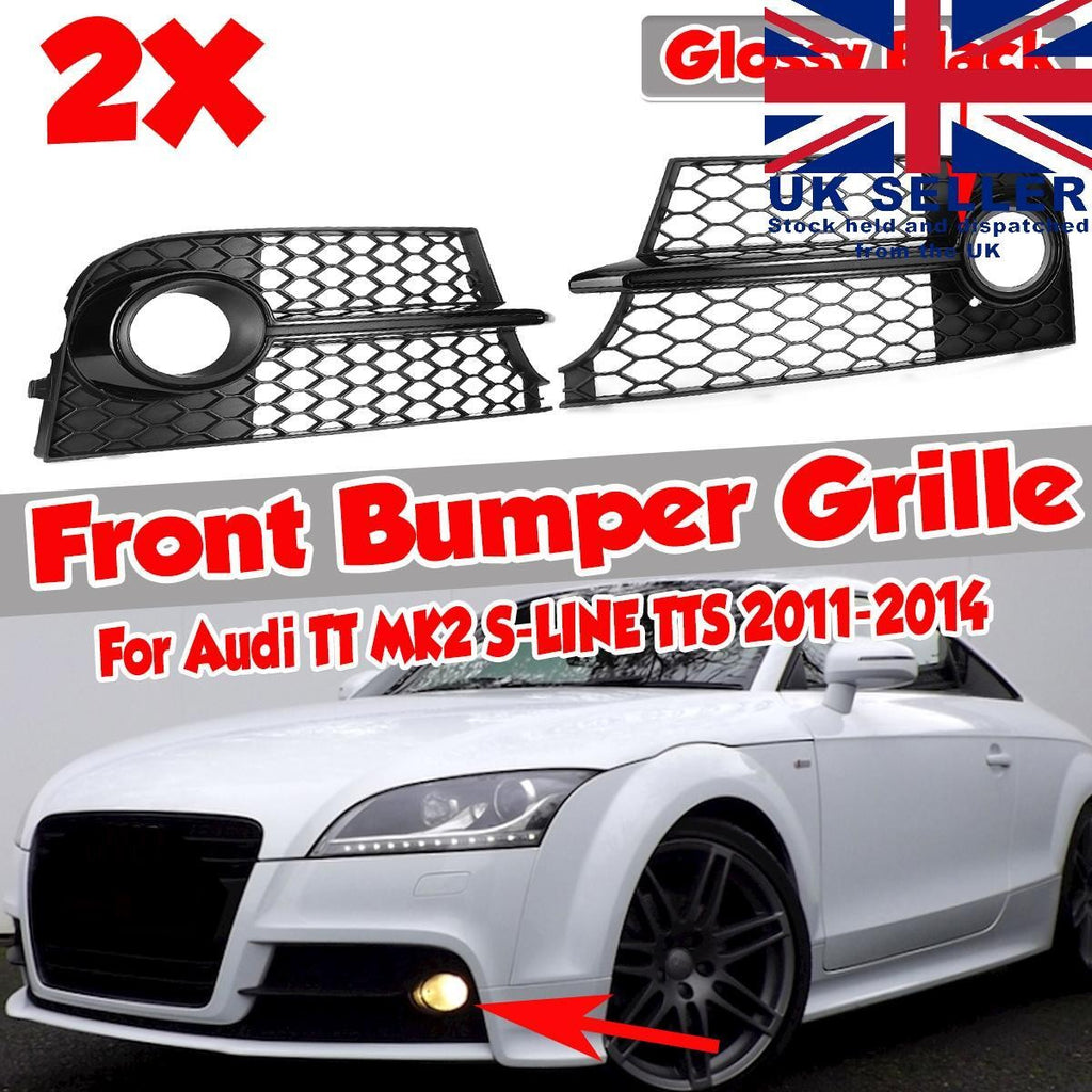 FOR AUDI TT 2011-2014 S LINE FRONT BUMPER LEFT + RIGHT FOG LIGHT GRILLS N/S O/S