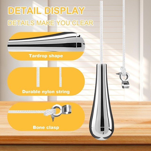 2Pcs Bathroom Light Pull Cord Teardrop Chrome Handle Pull String 1.5m Nylon Cord
