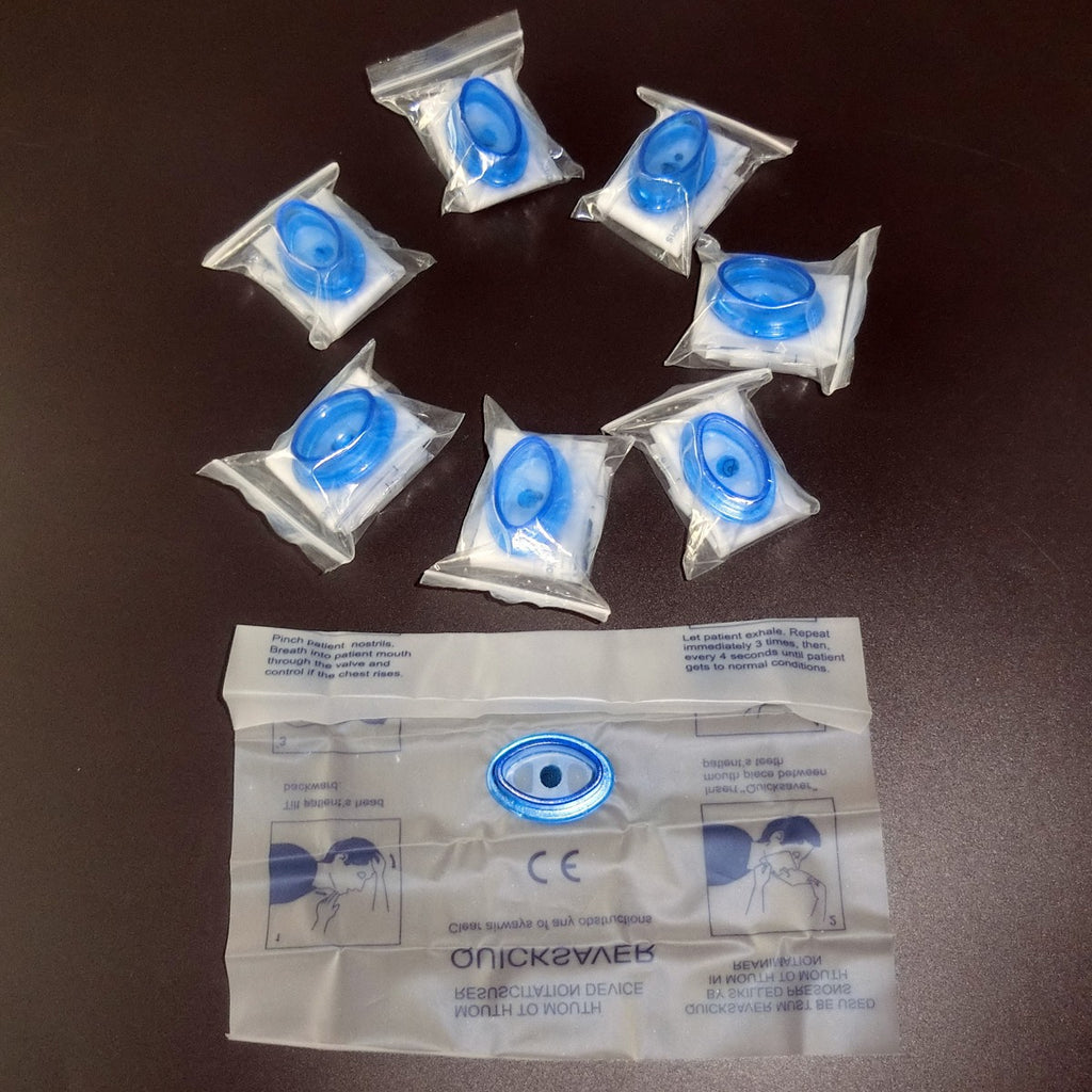100*Oval Mouthpiece CPR Face Shiled One Way Valve First Aid Training Transparent